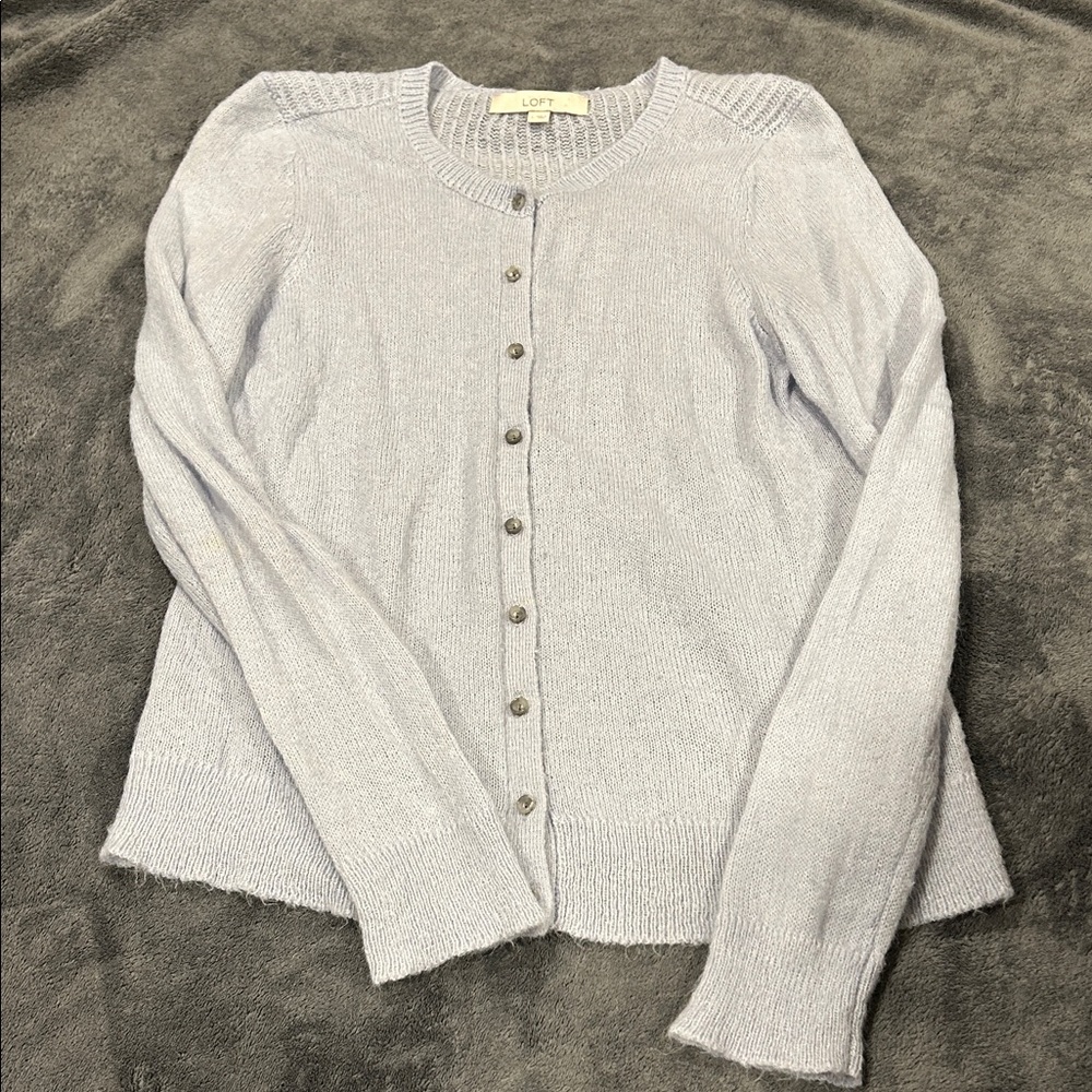 LOFT Crewneck Button Cardigan
